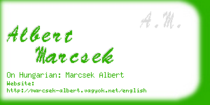 albert marcsek business card